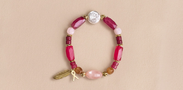 Pink ribbon armband 2025