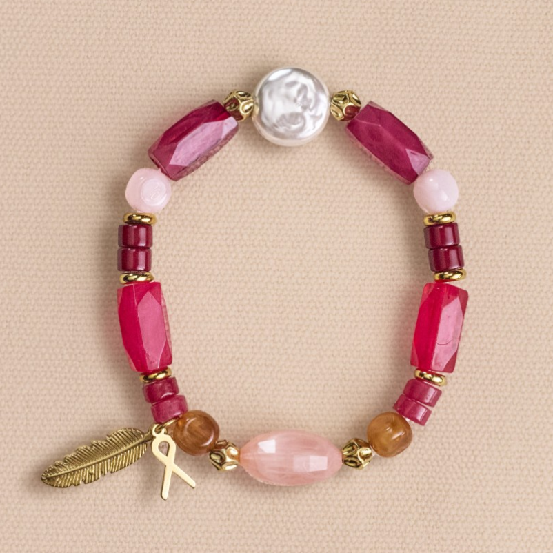 Pink ribbon armband 2025