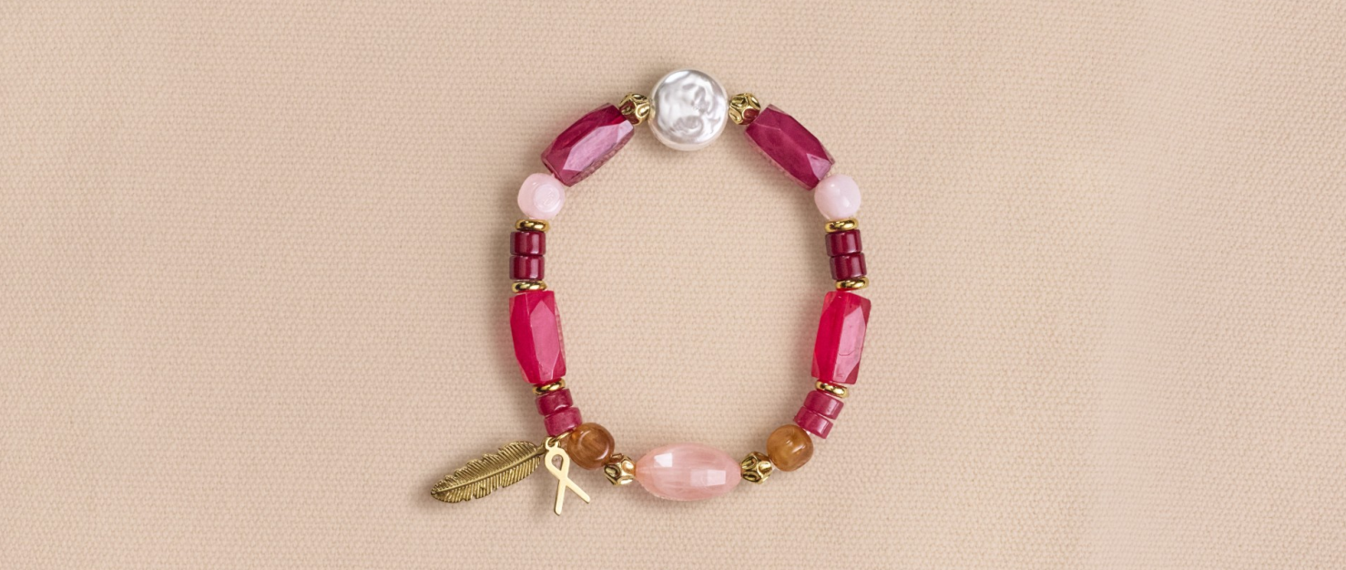 Pink ribbon armband 2025